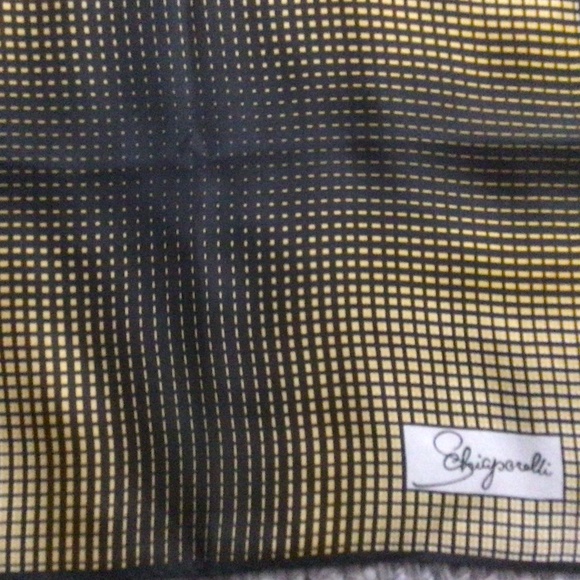 Vintage Elsa Schiaparelli Scarf Geometric Yellow & Black - Picture 2 of 6
